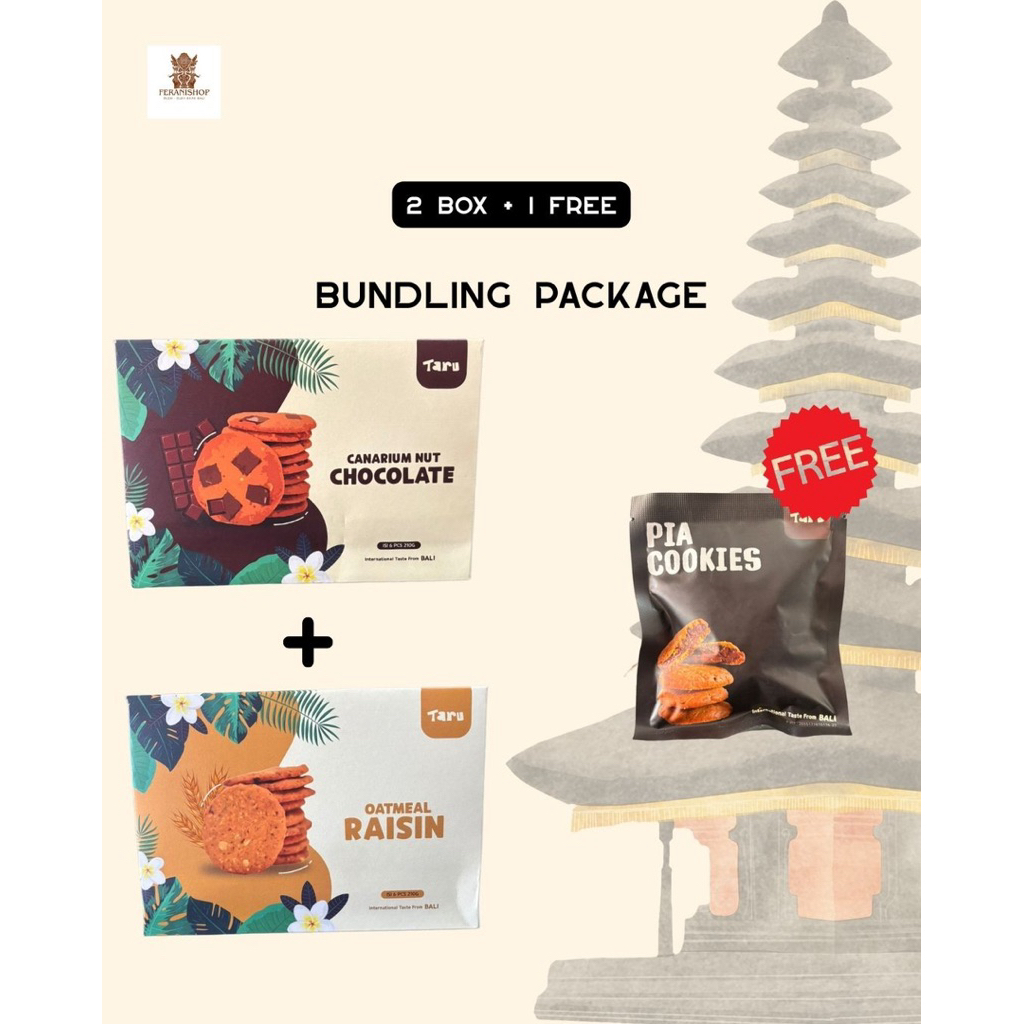 

[PROMO] PAKET BUNDLING TARU COOKIES 1 BOX ISI 6 PCS FREE 1 PIA COOKIES || FREE PACKING KERDUS DAN BUBLE WARP || OLEH OLEH KHAS BALI