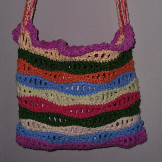 Tas slingbag rajut ocean bag handmade rainbow