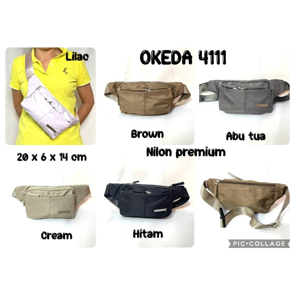 Okeda 4111 - Tas Pinggang Wanita Pria Tas Pergi Tas Travel Tas Multifungsi Serbaguna