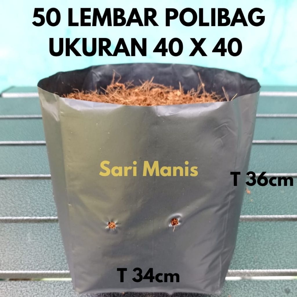 Polibag Tanaman 40 X 40 Cm Isi 50 Pcs Polybag Pelastik Polibek Untuk Media tanam
