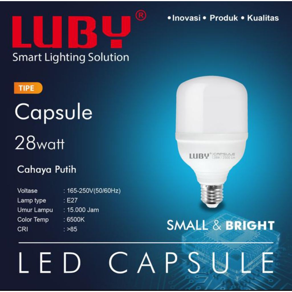 Lampu Led 28 Watt Luby Capsule/Bohlam Led Capsule 28w Luby