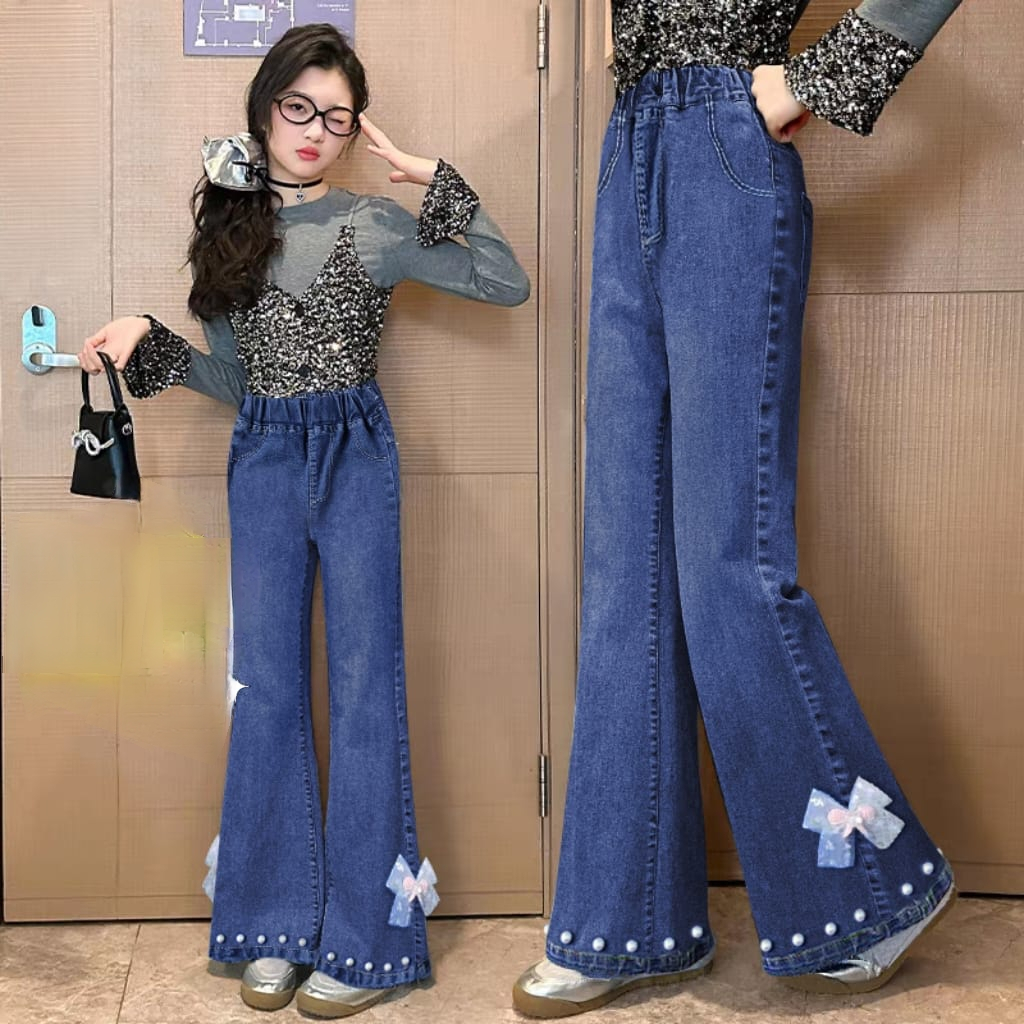jeans import anak cewek usia 6-12 tahun / celana panjang jeans import anak cewek / jeans import anak