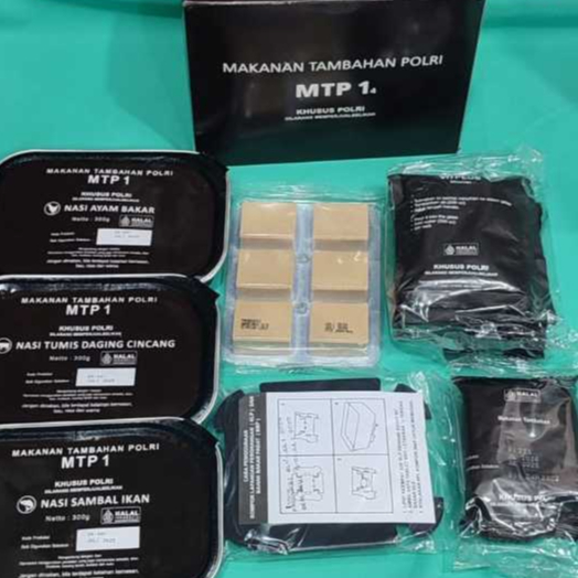 

13 in 1 Survival Food Paket Ransum Polri MTP1 Makanan Tambahan Polri T2SP MRE TNI