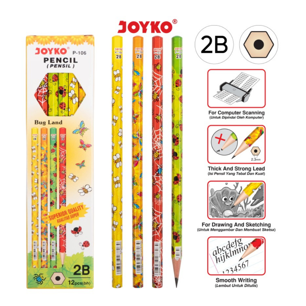 

(ECER) PENCIL/PENSIL JOYKO 2B P-106 /ALAT TULIS