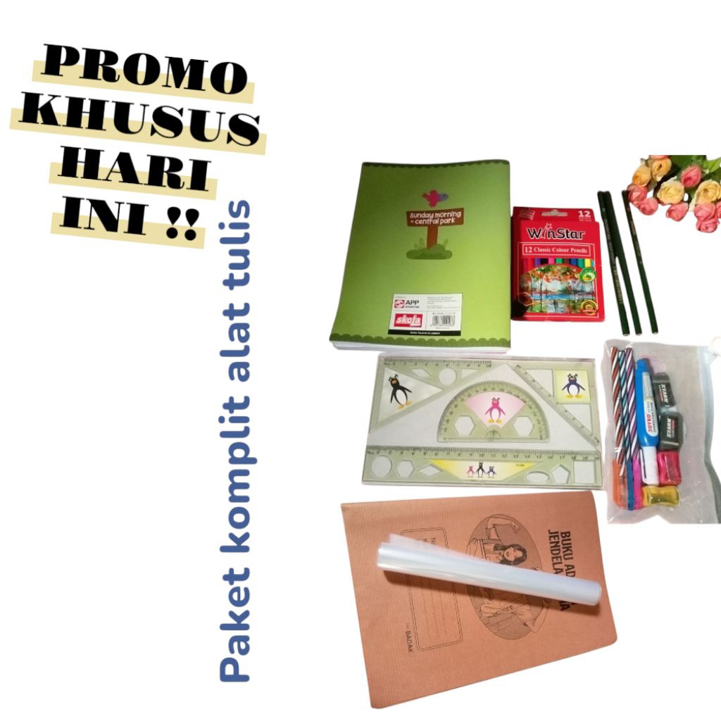 

TERMURAH!!PAKET HEMAT ALAT TULIS LENGKAP MURAH PERLENGKAPAN SEKOLAH SATU PAKET KOMPLIT