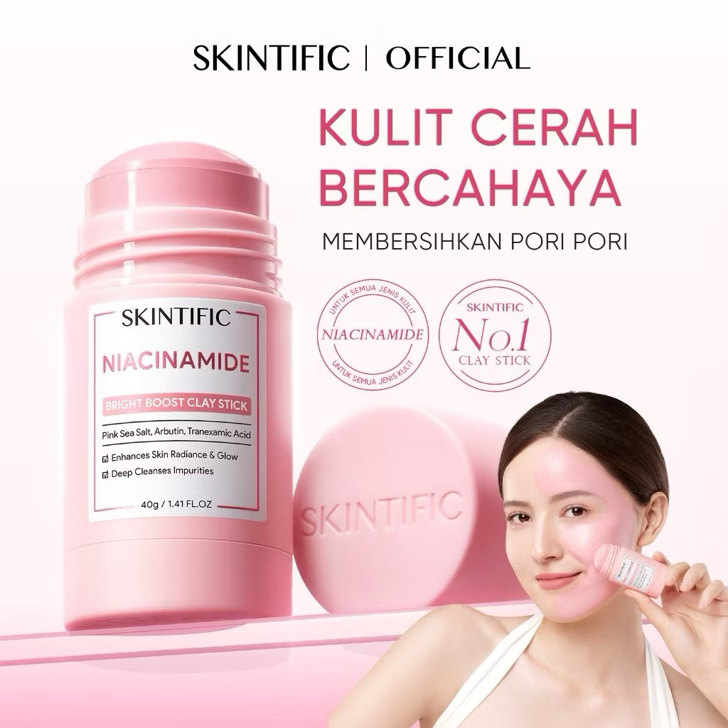 SKINTIFIC Niacinamide Bright Boost Clay Stick Mask / Skintific niacinamide clay stick mask / skintif