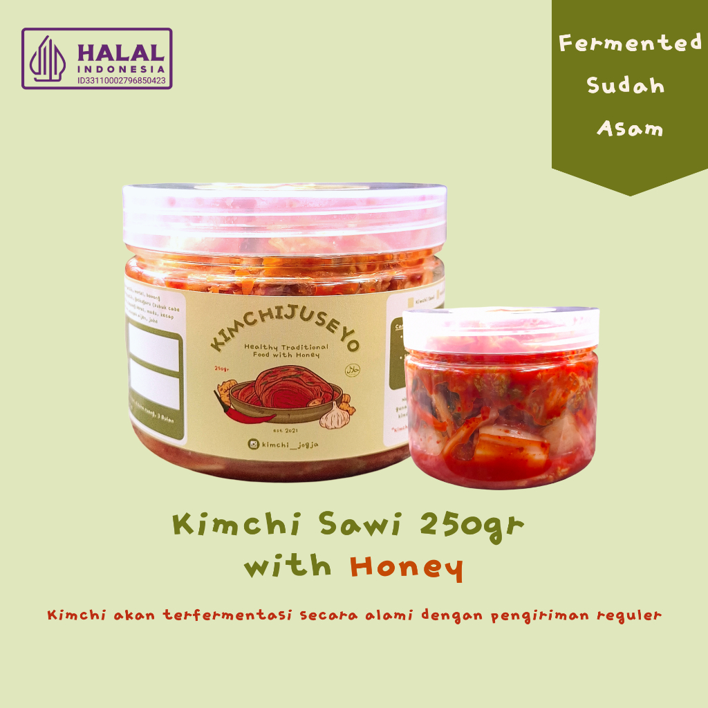 

Kimchi Sawi 250gr with Honey | Kimchijuseyo | Ferment | Homemade Kimchi