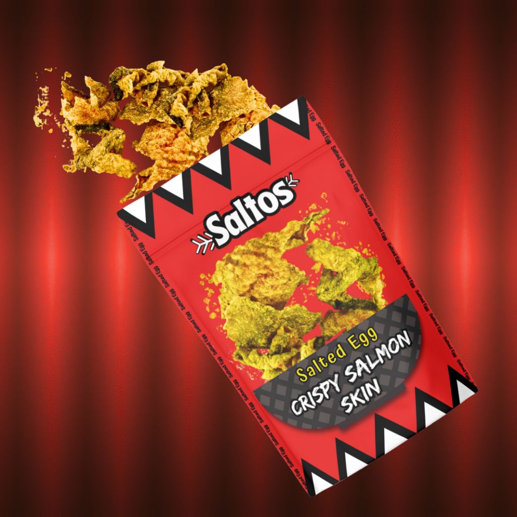 

Crispy Salmon Skin Salted Egg