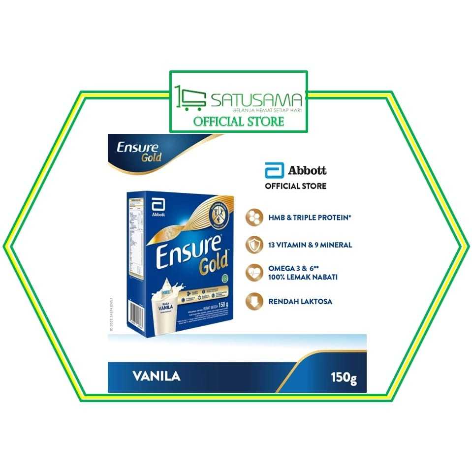 

PROMO KHUSUS HARI INI!! Ensure Gold HMB Vanila 150 g - Nutrisi Dewasa Rendah Laktosa Halal Bpom