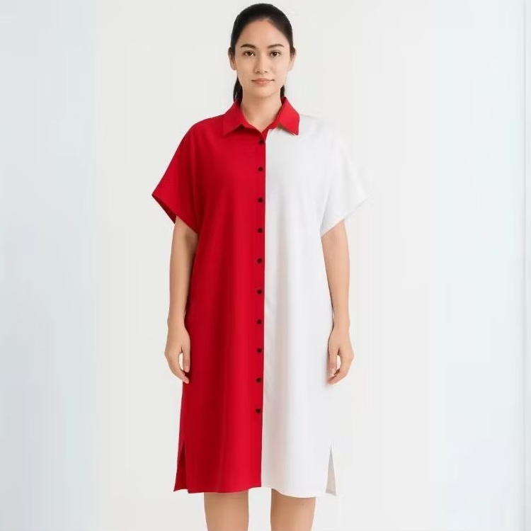 gaun malam wanita daster merah putih outfit 17 Agustus an cocok di pakai main bola remaja wanita dan