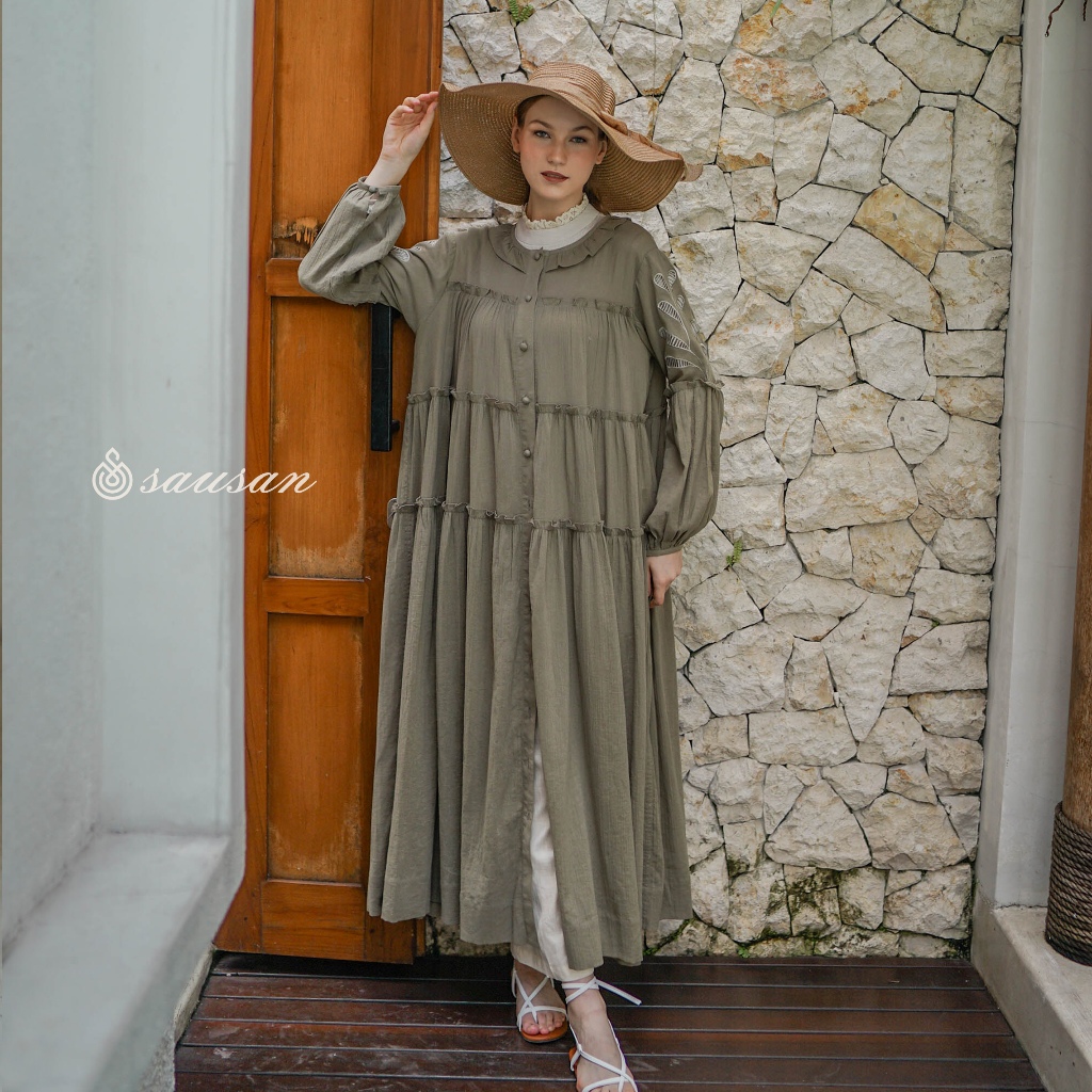 Sausan - Gretha Dress Outwear - Outwear Dress Vintage Embrodery Premium