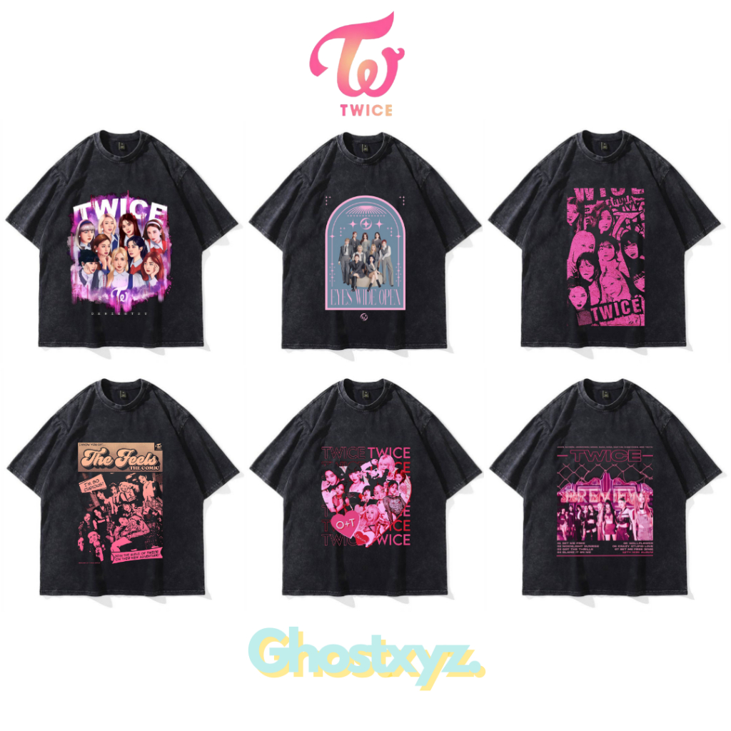Ghostxyz T-Shirt Twice Wash Oversize Vintage Tee Baju Kaos