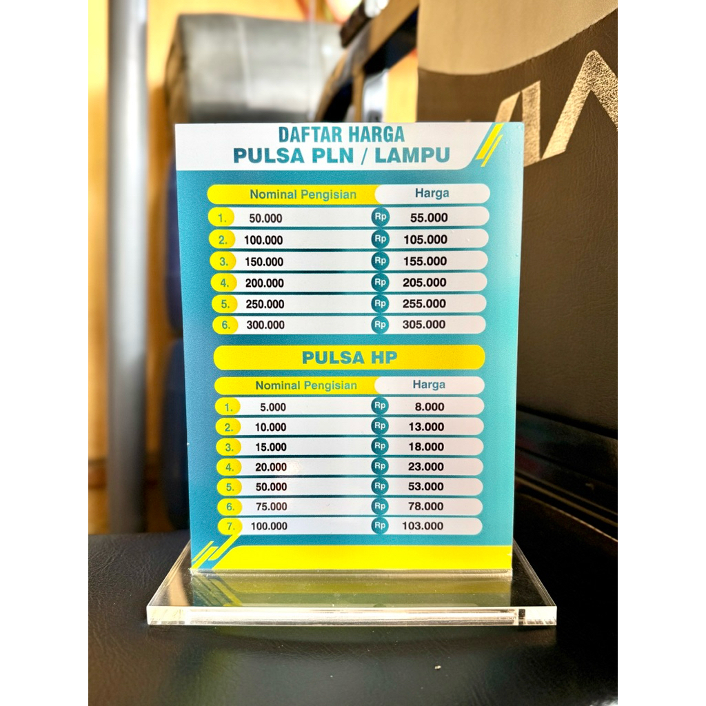 

(BISA CUSTOM TARIF) AKRILIK MEJA UKURAN 15x20cm BAHAN TEBAL BERKUALITAS