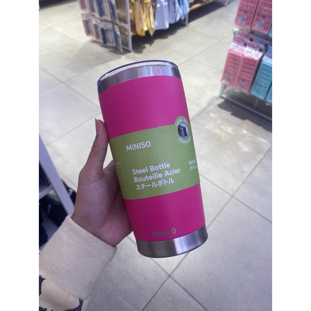 Miniso Dopamine Series Double Wall Stainless Steel Tumbler 560ml (Rosy)