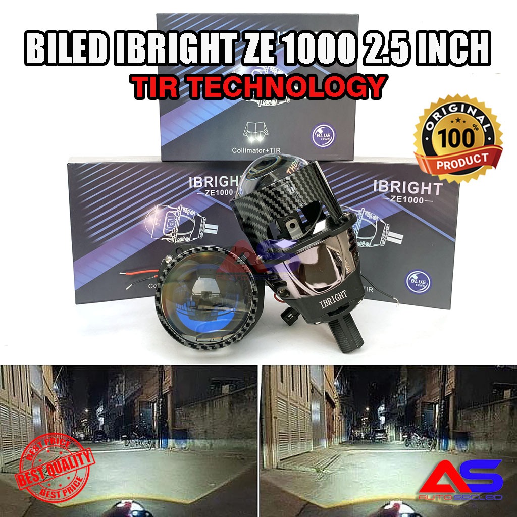 Biled Projector IBRIGHT ZE 1000 2,5 inch Bluelens Carbon 61 Watt Tir technology Bi-Led ZE1000