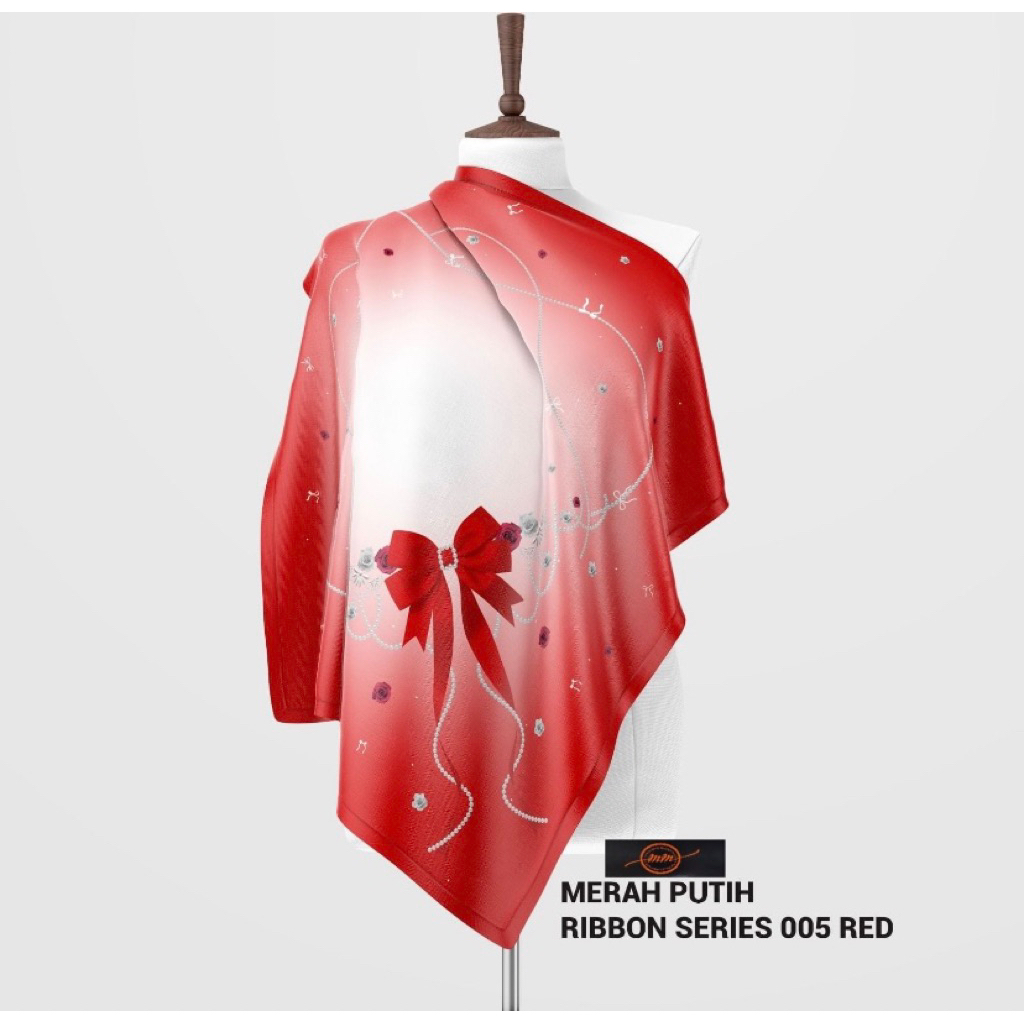 Segi empat Motif Merah || Hijab Merah putih || Segi empat edisi merdeka || jilbab motif merah putih 