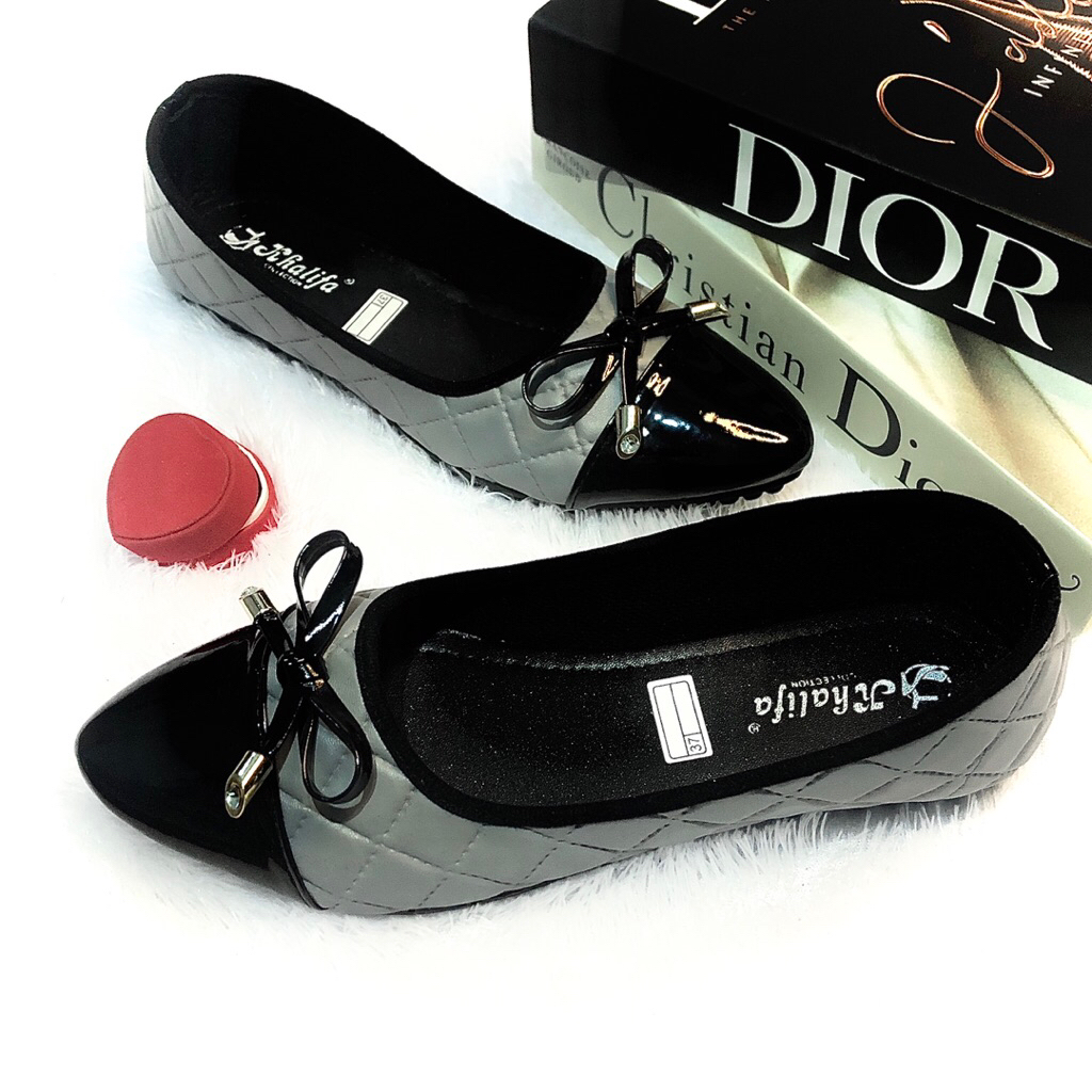 Khalifa mall flat shoes wanita cantik ballet ballerina premium original