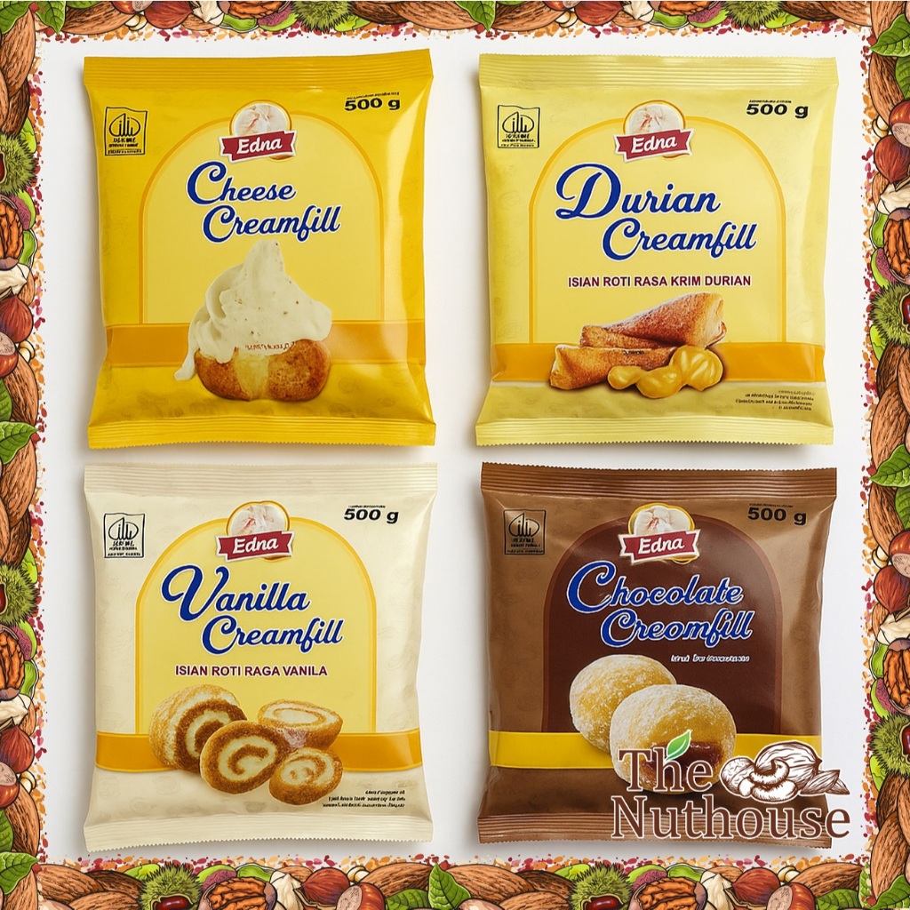 

Edna Cream Filling / Creamfill Rasa Vanila / Durian / Cheese / Coklat 500gr [HALAL]