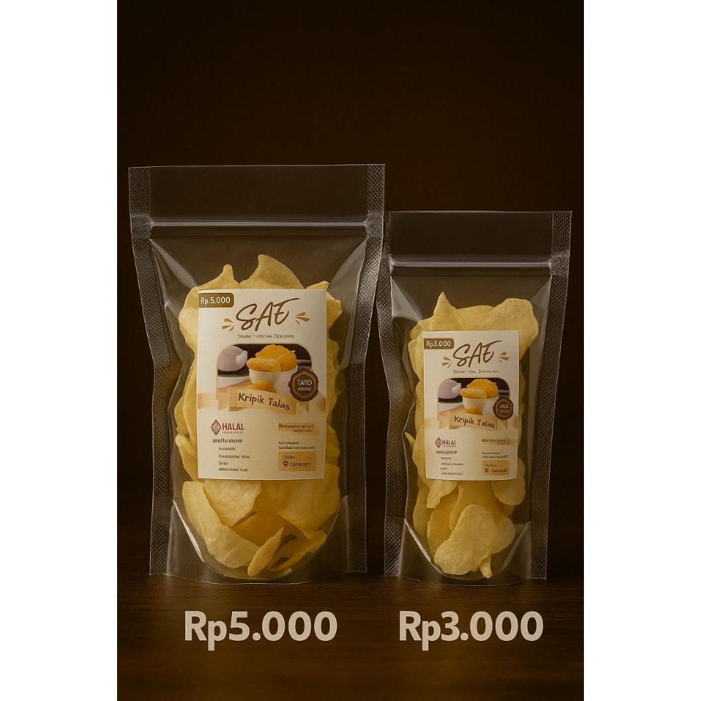 

Mini Pack Keripik Talas Daun Jeruk -Renyah Asin/Pedas Nagih Homemade