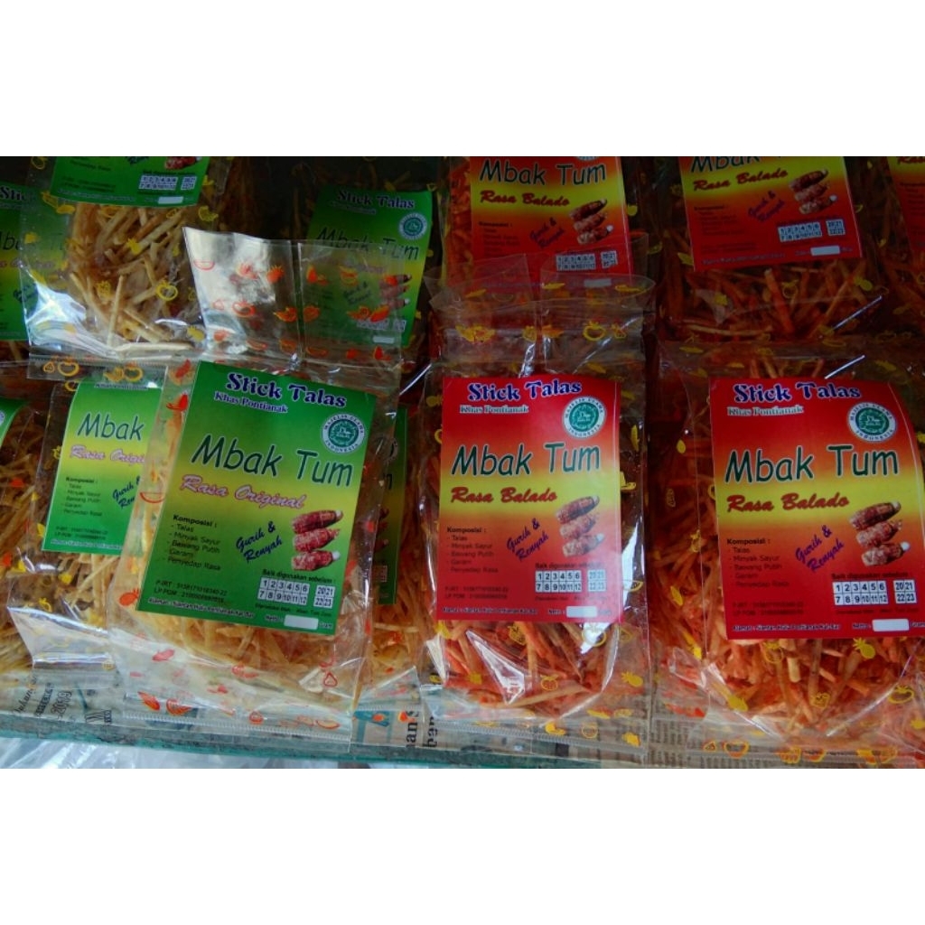 

Stick Talas Khas Pontianak / Talas Mie / Keripik Tales / Snack Talas Mbak Tum / Stick Talas Khas Kalimantan Barat / Oleh oleh khas Pontianak