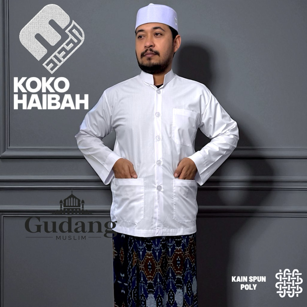 baju koko putih model ammu merk elhaddad