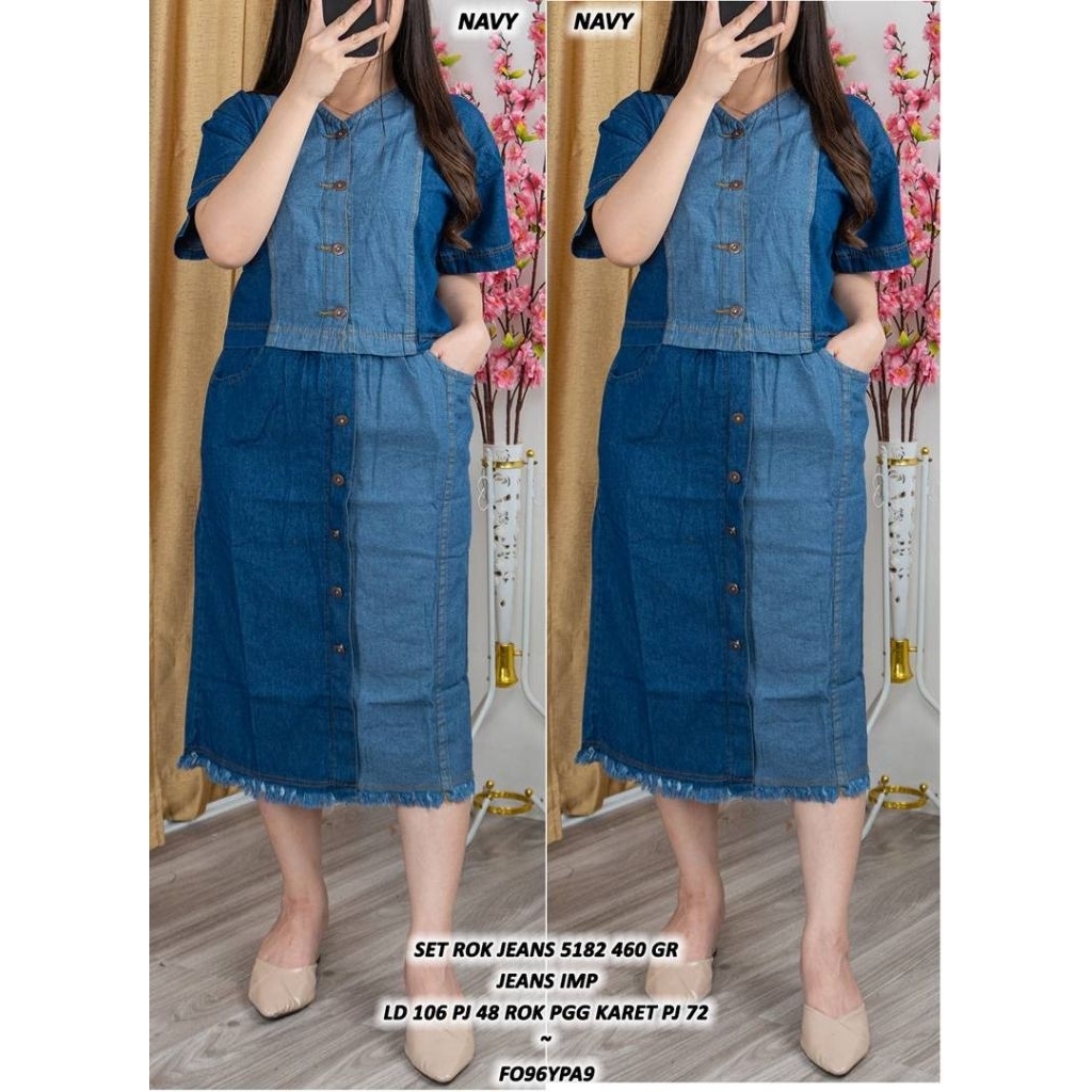 ASD 5182 / 64423 SET ROK JEANS WANITA IMPORT / READY / REALPICT