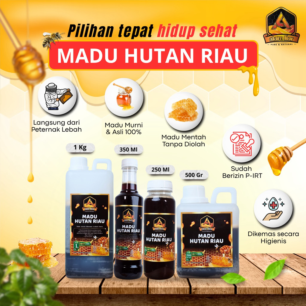 

Promo Madu Hutan Riau Original Murni Asli Madu Mentah Tanpa Diolah Tanpa Tambahan Kemasan 1 kg