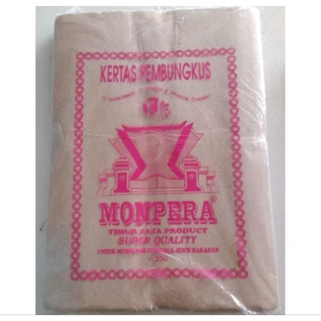 kertas nasi merek monpera,bkb,plastik kresek bening,warna,pipet,tali rafia,plastik gula,cup kopi ker