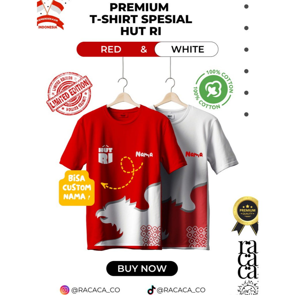 Racaca - Baju Couple Keluarga Kaos Keluarga Garuda HUT RI Kemerdekaan 17an Agustusan Series