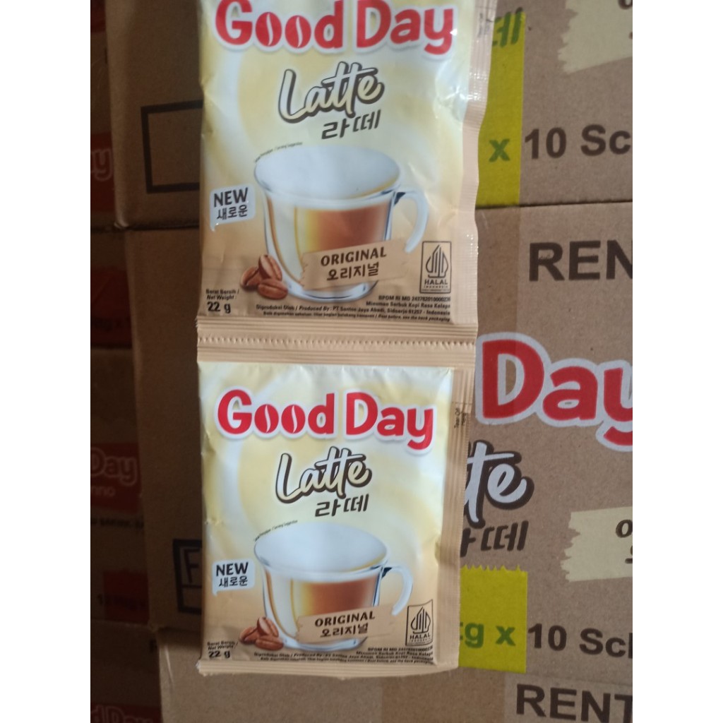 

GOOD DAY LATTE ORIGINAL Kopi Good Day Korea isi 1 Renceng x 10 Sachet