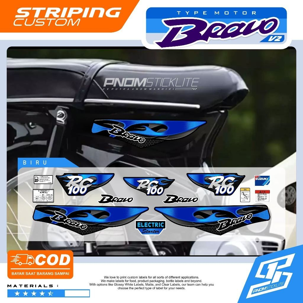 STRIPING LIST MOTIF API BRAVO RC 100 STICKER LIST API RC 100 BRAVO FLAME V2