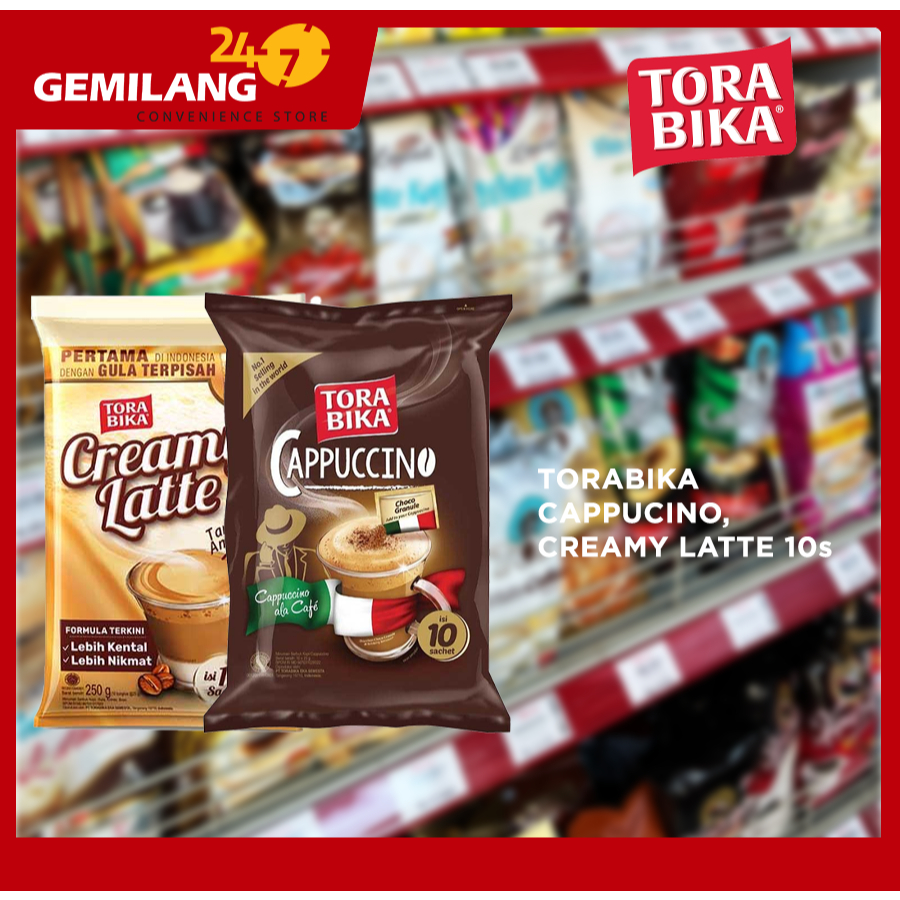 

TORABIKA CAPPUCINO 10s, CREAMY LATTE 10s