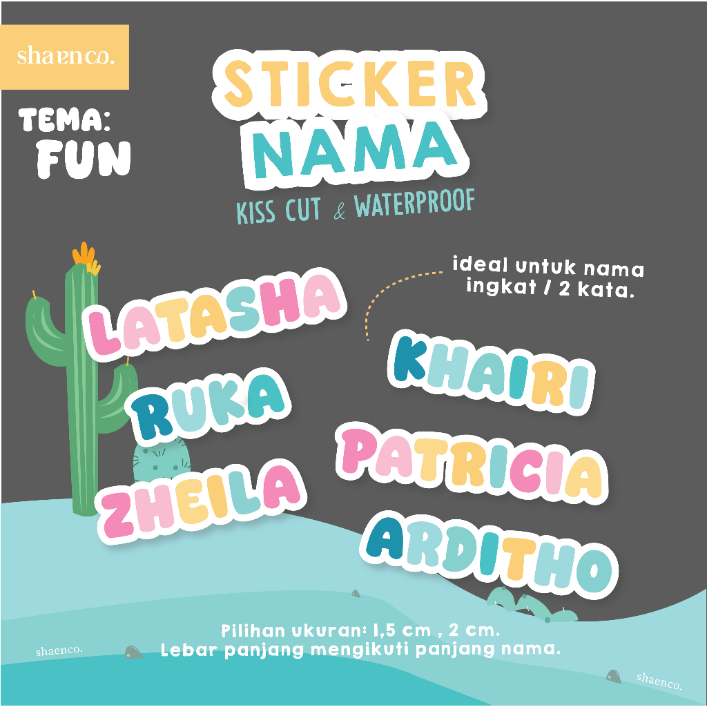 

STIKER LABEL BUKU SEKOLAH KANTOR NAMA ANAK LUCU CUSTOM TEMA FUN