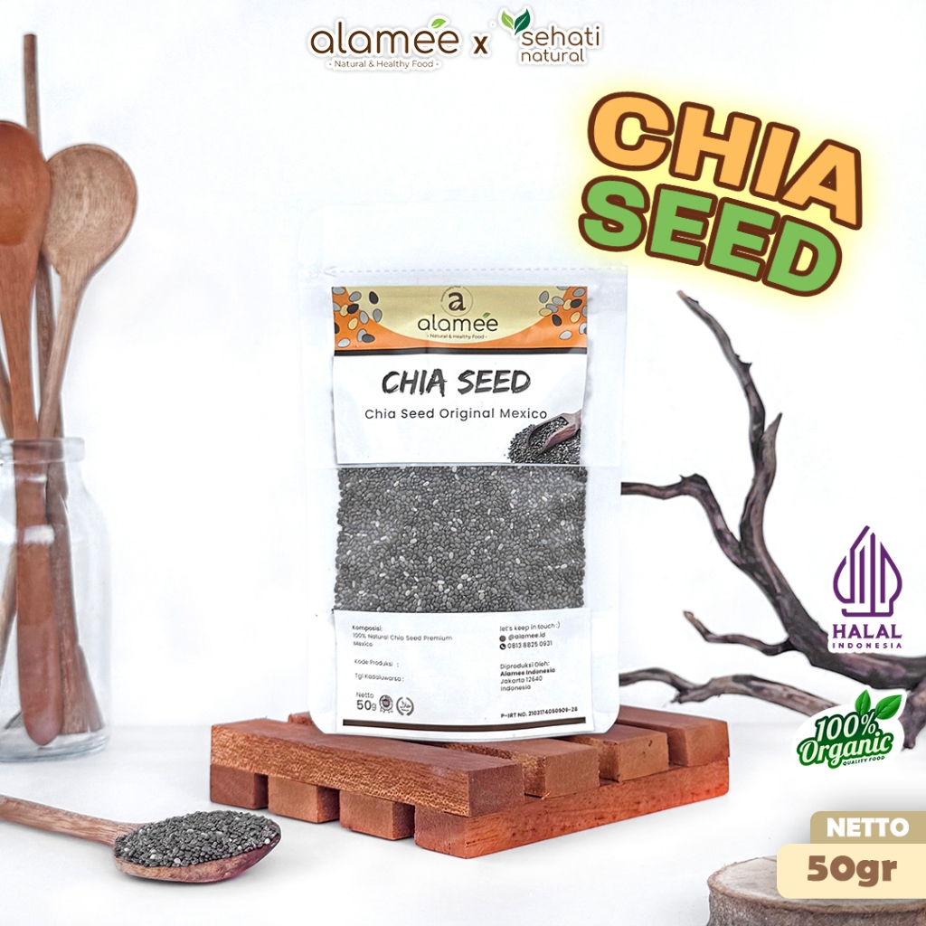 

ALAMEE Biji Chia Seed Organic Blackseeds Chiaseed 50g Asli Meksiko Quality sehati natural
