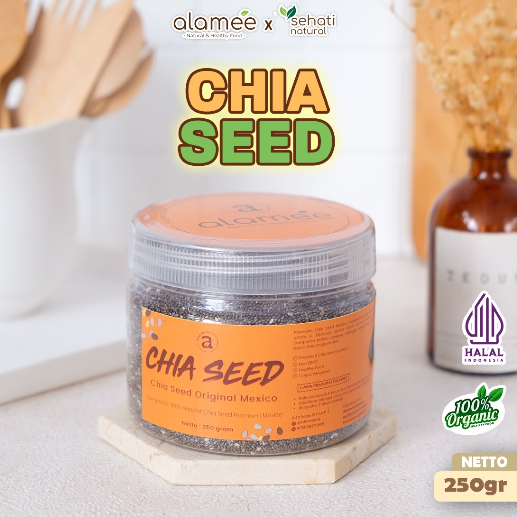 

ALAMEE Biji Chia Seed Organic Blackseeds Chiaseed 250g Asli Meksiko Quality sehati natural