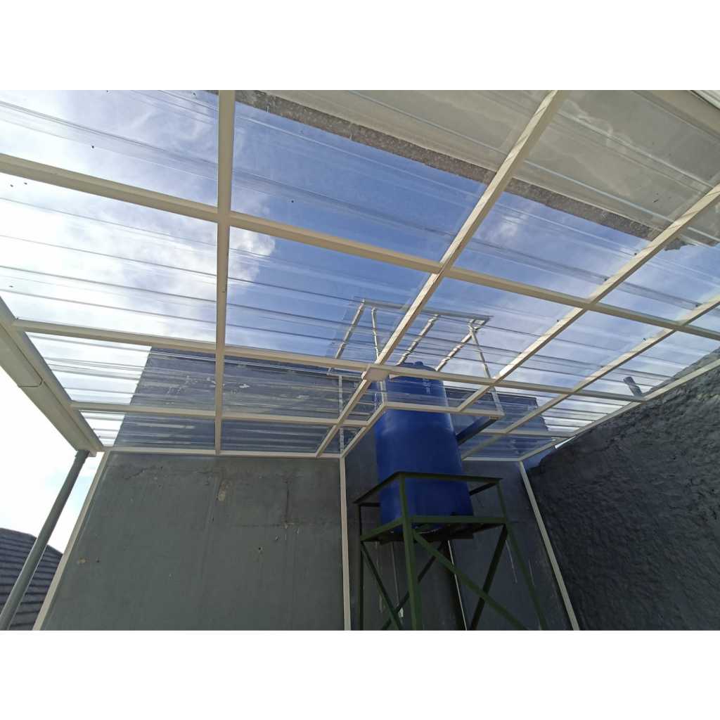 Kanopi solartuff rangka besi / kanopi transparan