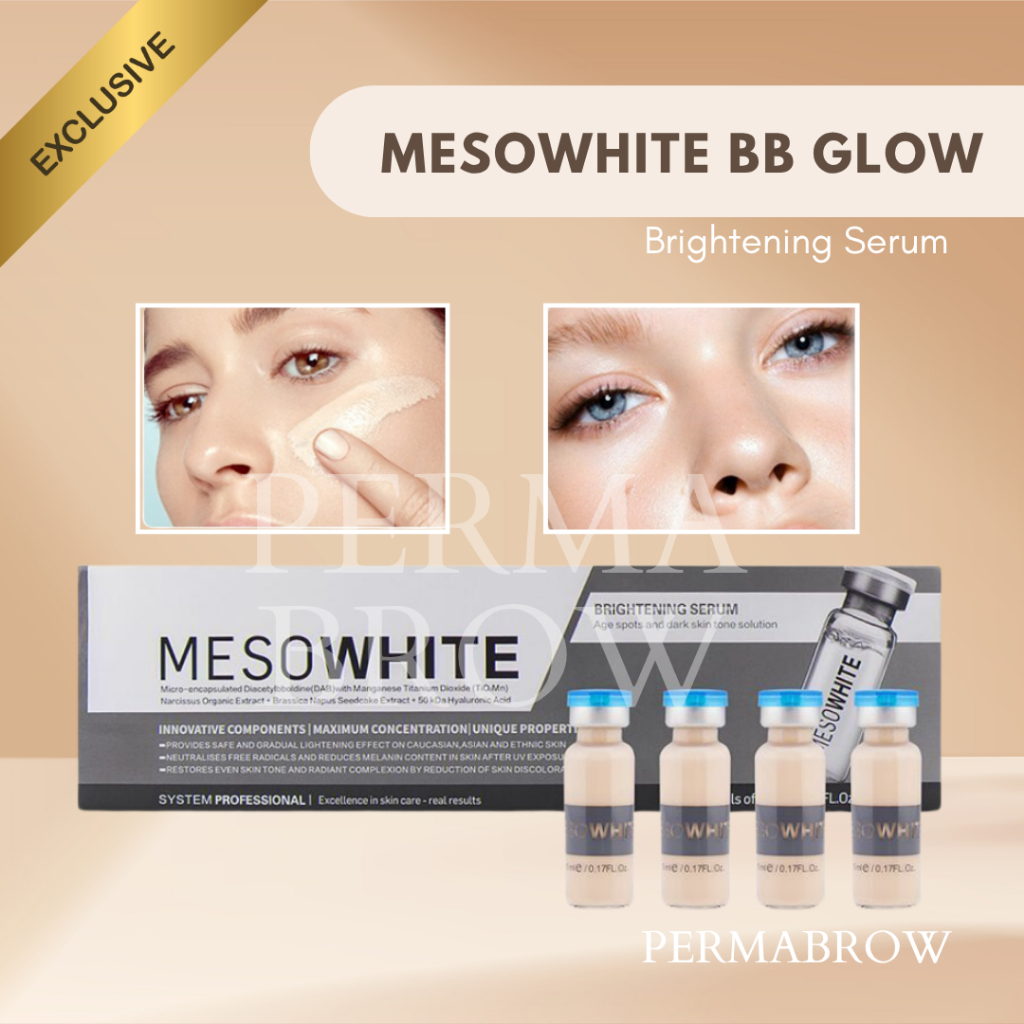Mesowhite BB Glow Treatment Ampoule Whitening Meso White Brightening Serum Pencerah Foundation Wajah