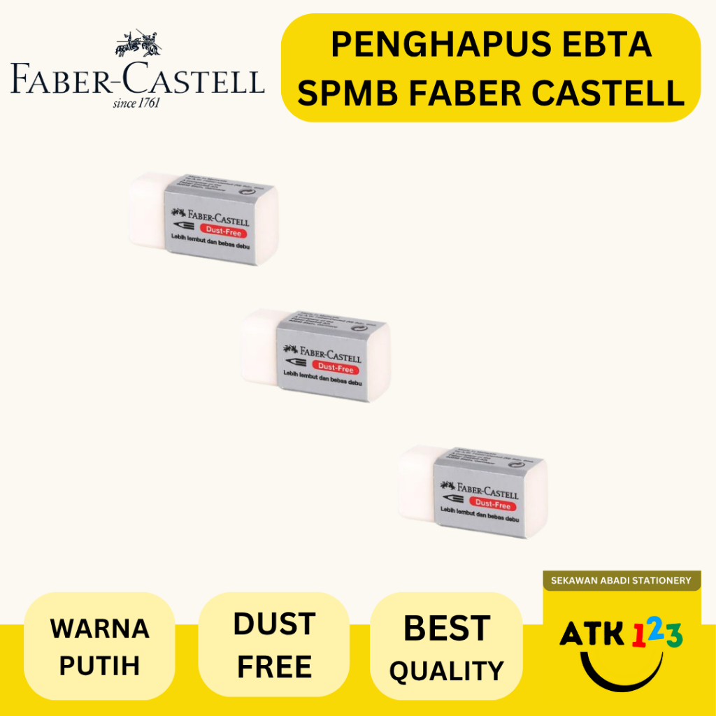 

FABER CASTELL Penghapus Pensil / Eraser Merk Faber Castell Dust Free Putih Small