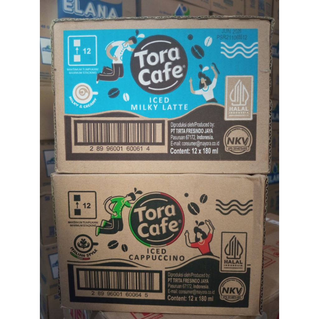 

Kopi Tora cafe 1 dus isi 12 botol / Tora cafe iced milky latte ice cappucino / kopi tora