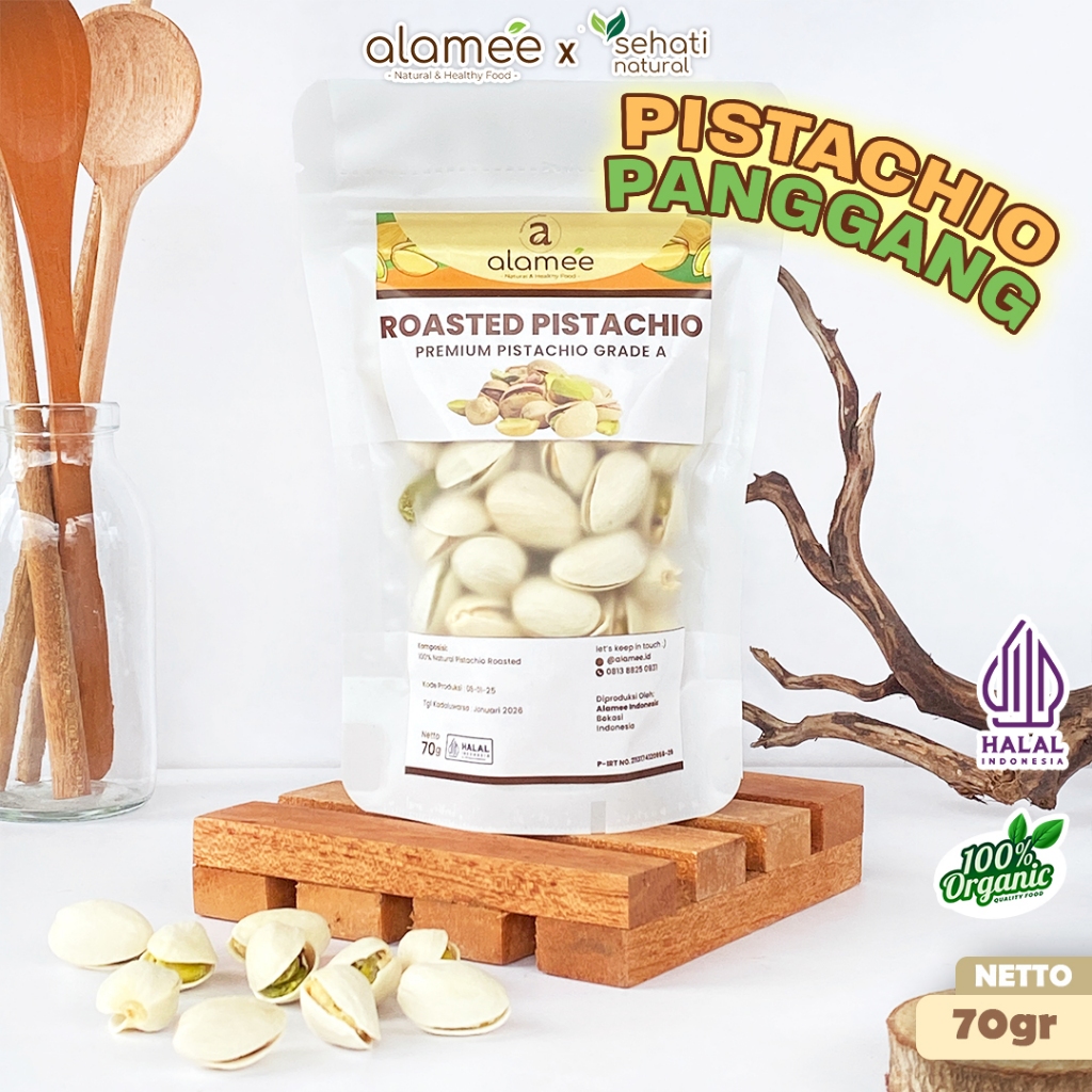 

Kacang Pistachio Premium Roasted Pistacio Non Msg Makanan Sehat Fustuk Panggang Fustuk Organic 70gr