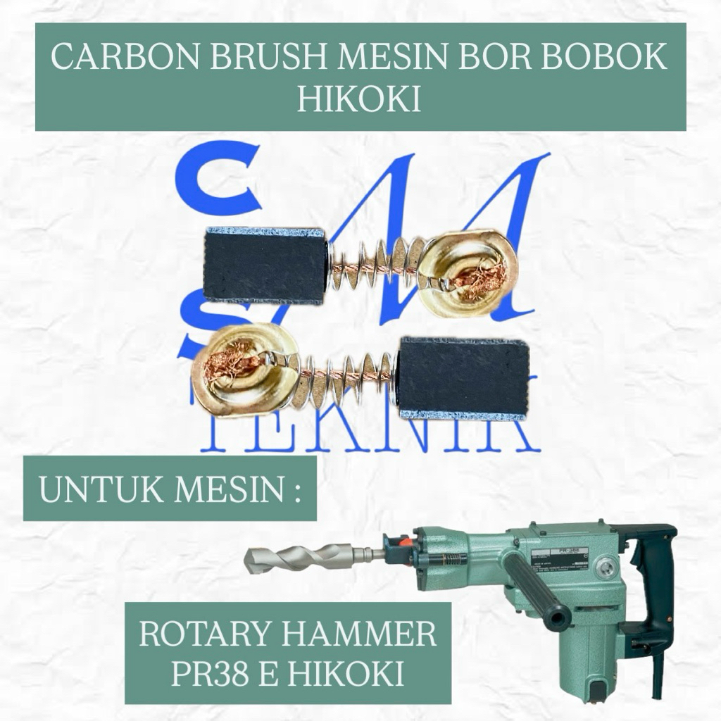 CARBON BRUSH ARANG MESIN BOR BOBOK HIKOKI PR38E ARENG ROTARY HAMMER HIKOKI PR38E