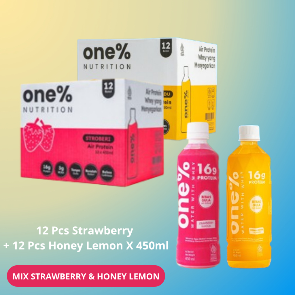 

one% Nutrition - Protein Water | Mix Flavour Monthly Supplies Package - 24 Bottles Set