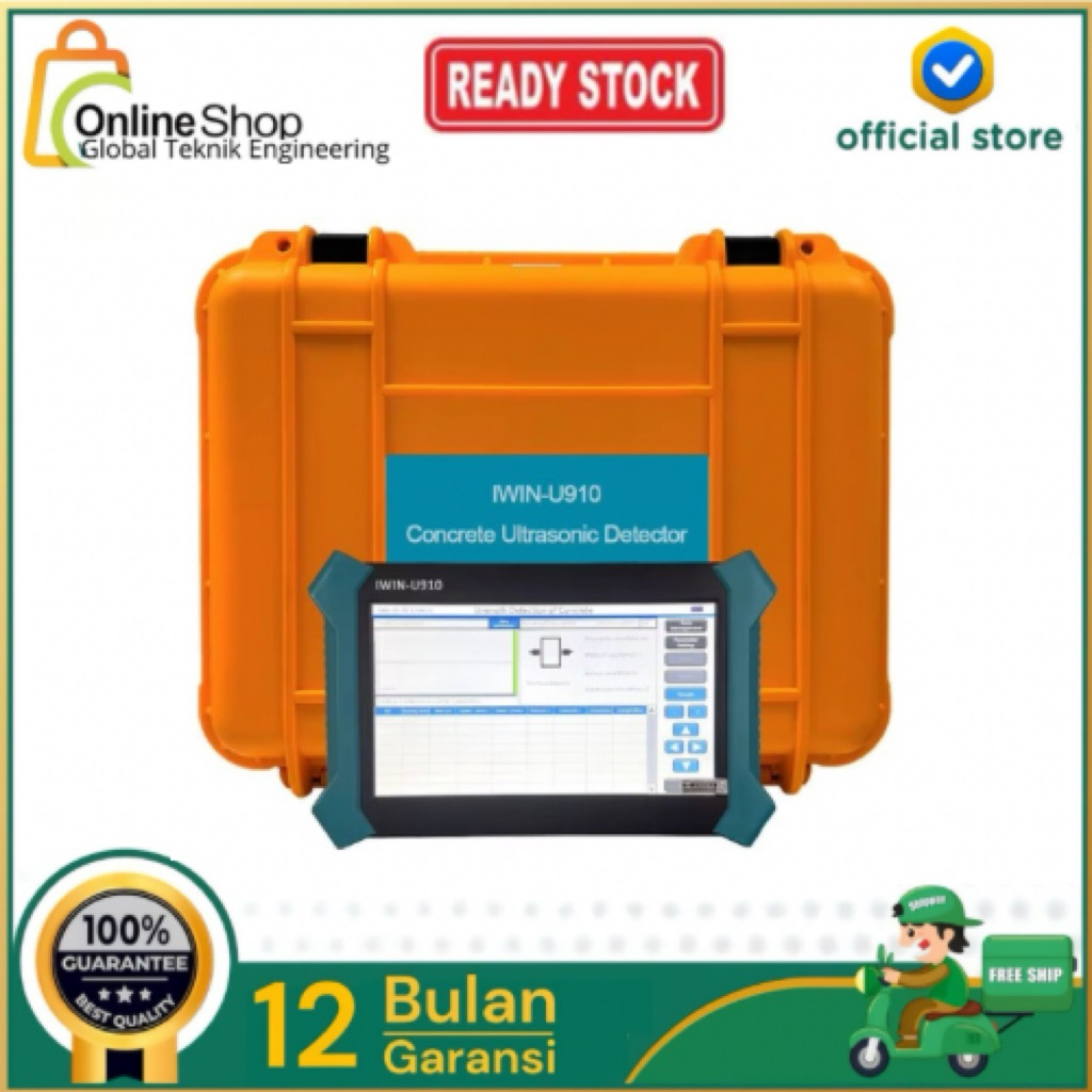 Ultrasonic Pulse Velocity UPV Tester Concrete Structure Compressive Strength Crack IWIN U910 Depth D