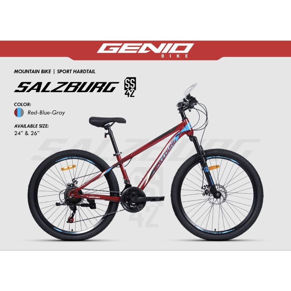 SEPEDA GUNUNG MTB 24 26 INCH GENIO SALZBURG SS 42 REM CAKRAM