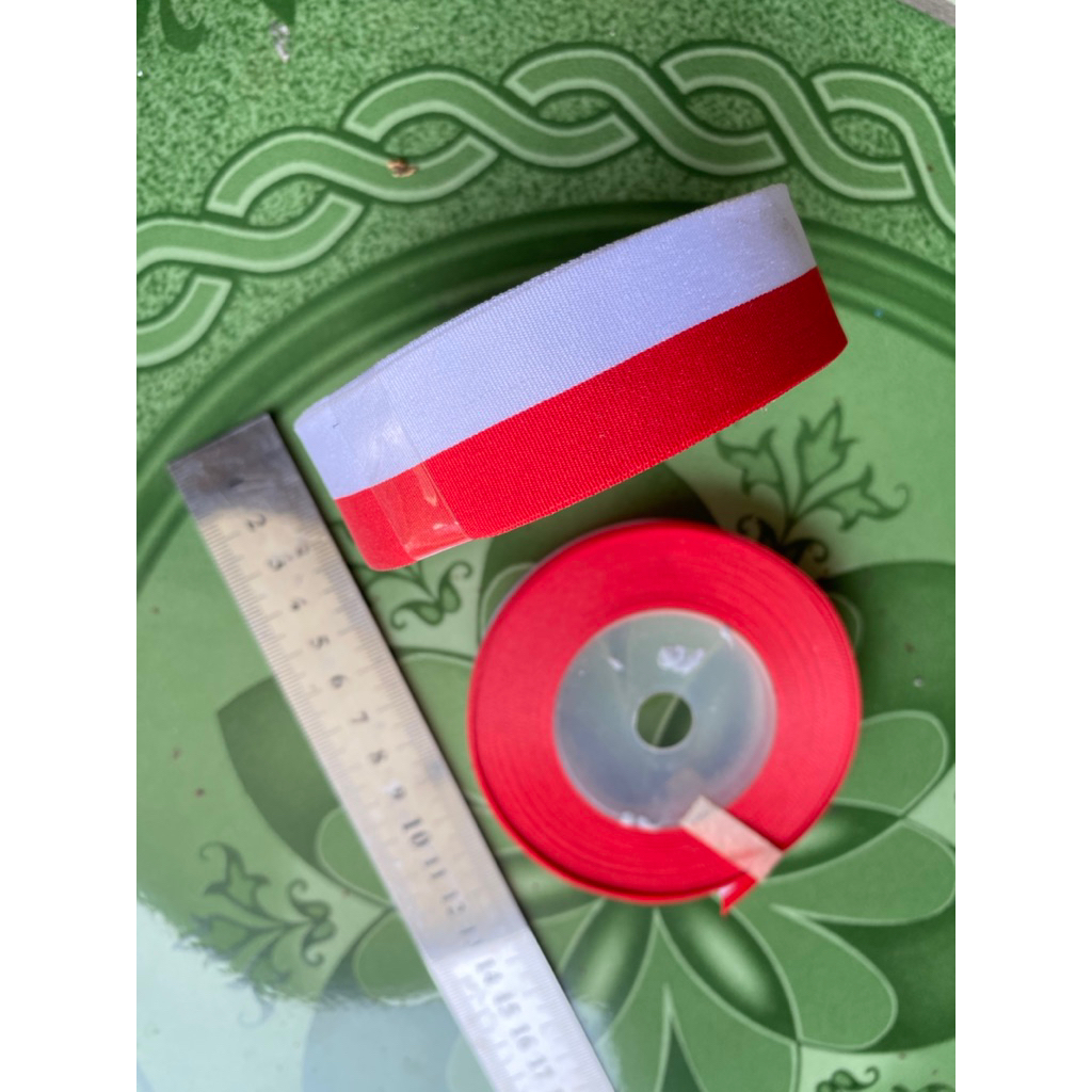 

ACC Pita Bendera Merah Putih Per Roll 1 inc / 18 meter 20yard Satin Agustusan Karnaval