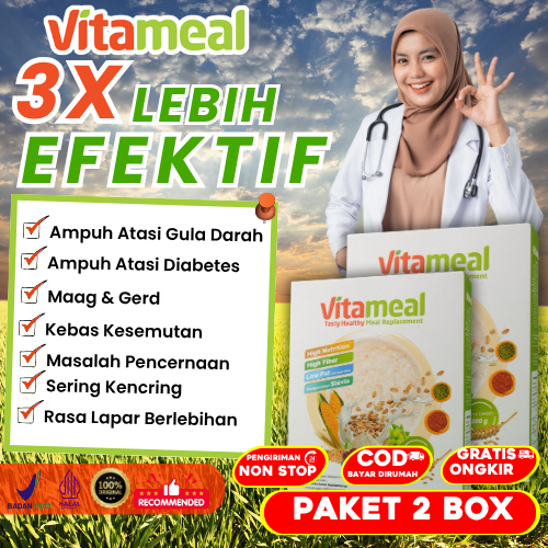 

[ HEMAT ] Vitameal 2 Box Sereal Turunkan Gula Darah Kolesterol Cegah Diabtets Cocok Program Diabetes Kebas Vitamil Asli VITAMIL HIPERTENSI