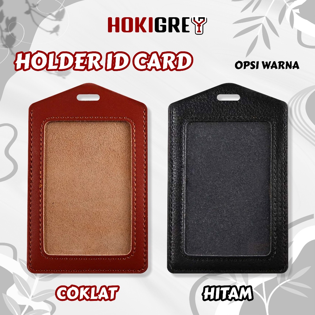 

Holder ID Card - Frame Case Kulit Pelindung ID Name Tag Portrait