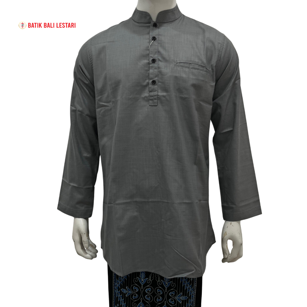 Batik Bali Lestari Koko Pakistan Lengan Panjang Abu (AMK)