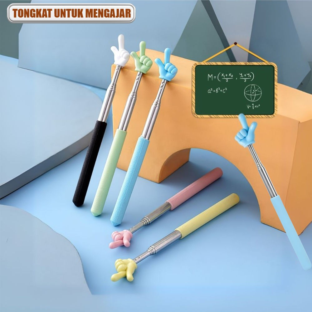 

Tongkat Alat Pengajaran Penunjuk Papan Tulis Teleskopik Praktis / Tongkat Jari Lucu Teleskopik Alat Stationery Serbaguna Stockami A123