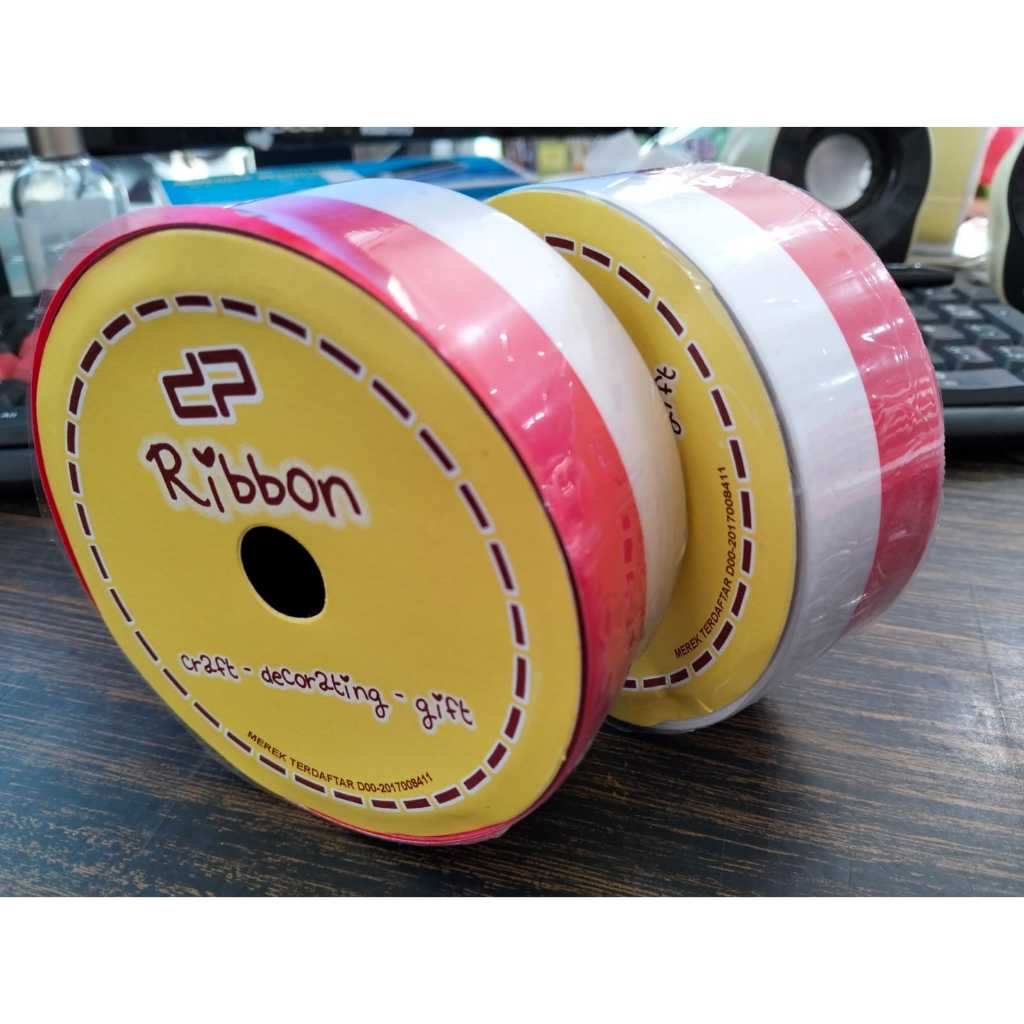 PITA JEPANG MERAH PUTIH 4 CM PITA JEPANG PER ROLL